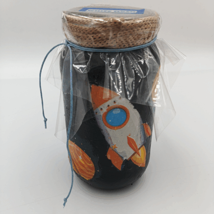 ΑΡΩΜΑΤΙΚΟ ΚΕΡΙ DECOUPAGE ΜΕ ΑΡΩΜΑ WHITE MASK 7,5*14 cm (Galaxy in a jar)